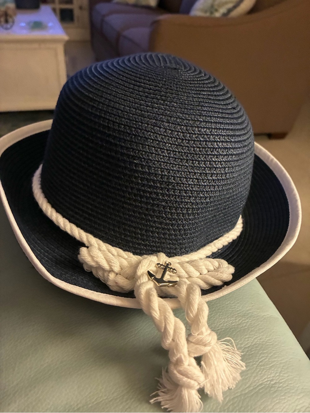 Nautical straw, bucket hat